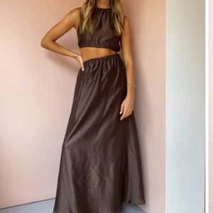 SIR The Label Anne Brown Maxi Dress